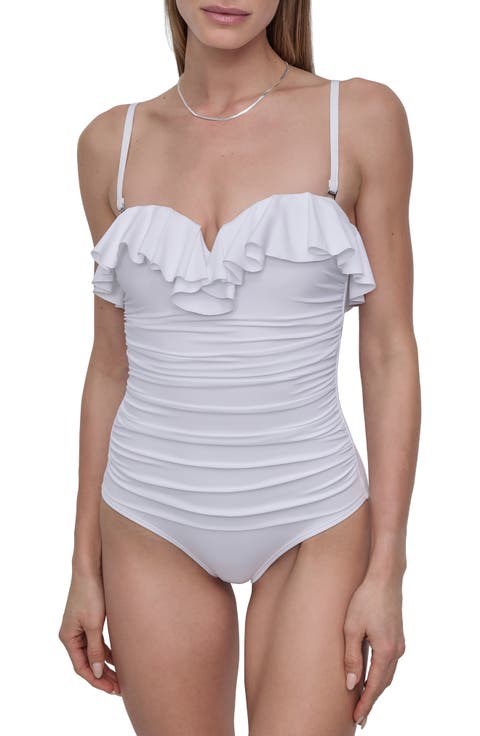 Ruffled Bandeau One-Piece Swimsuit