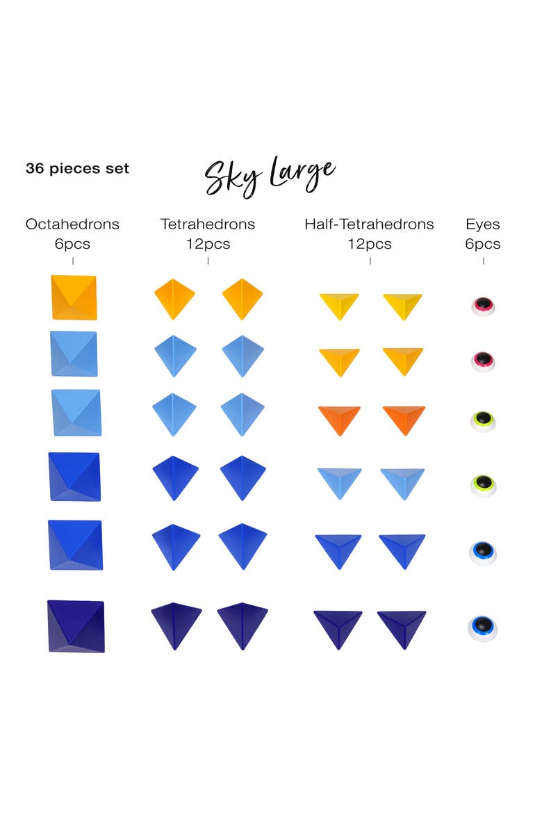 Kids' Sky Large 36-Piece Magnetic Construction Kit, Alternate, color, YELLOW BLUE ORANGE