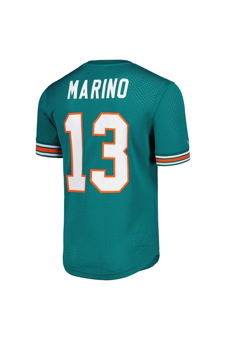 Men's Mitchell & Ness Dan Marino Aqua Miami Dolphins Retired Player Name & Number Mesh Top, Alternate, color, Aqua