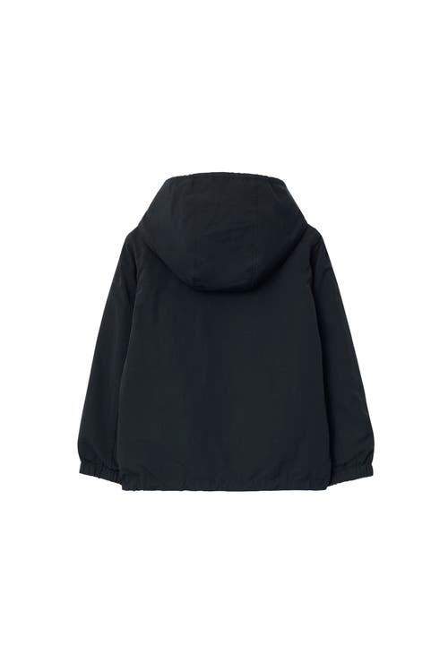 Burberry Reversible Check Hooded Jacket In Black