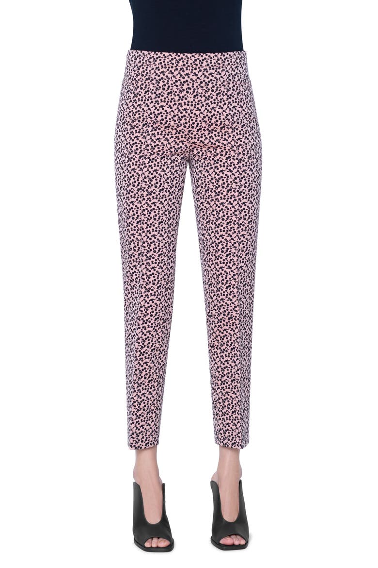 Franca Mini Luna Dot Jacquard Ankle Pants, Main, color, PEACH PINK/ BLACK