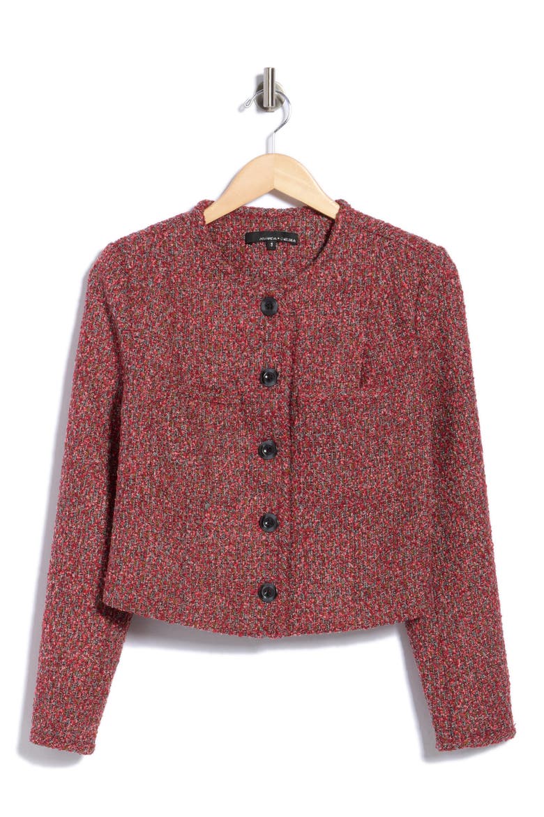 Bouclè Tweed Jacket, Main, color, RED MULTI