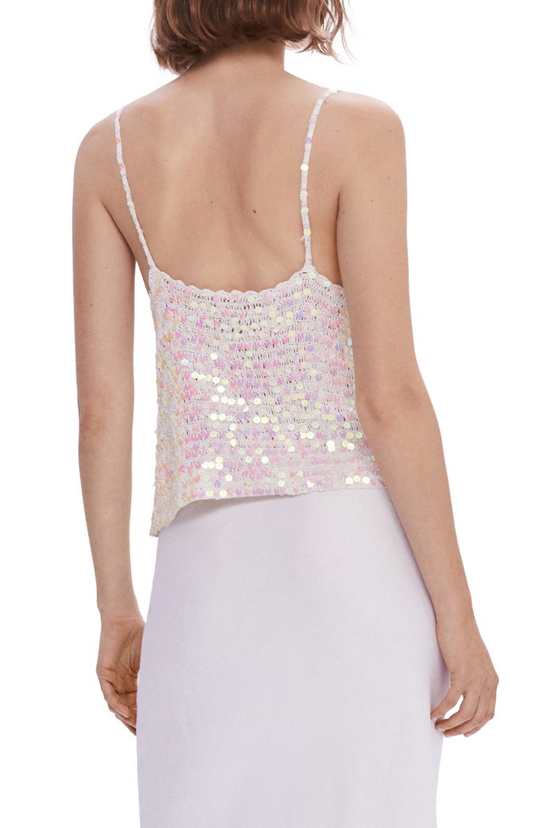 MANGO Sequin Knit Camisole, Alternate, color,
