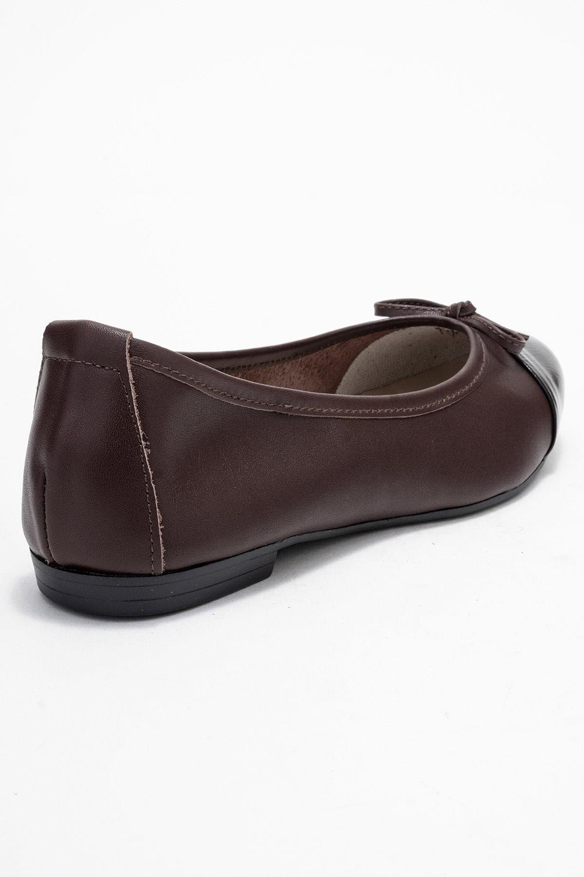 Rayne Cap Toe Leather Ballet Flat, Alternate, color, Brown Black Leather
