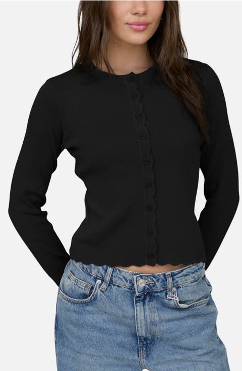 Scallop Trim Cardigan