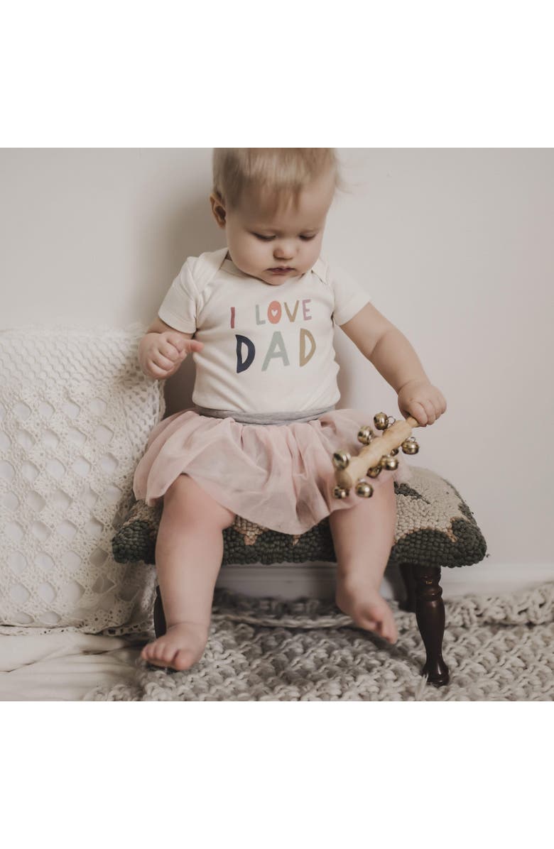 Finn + Emma Organic Baby Graphic Bodysuit | Love Dad, Alternate, color, Off White