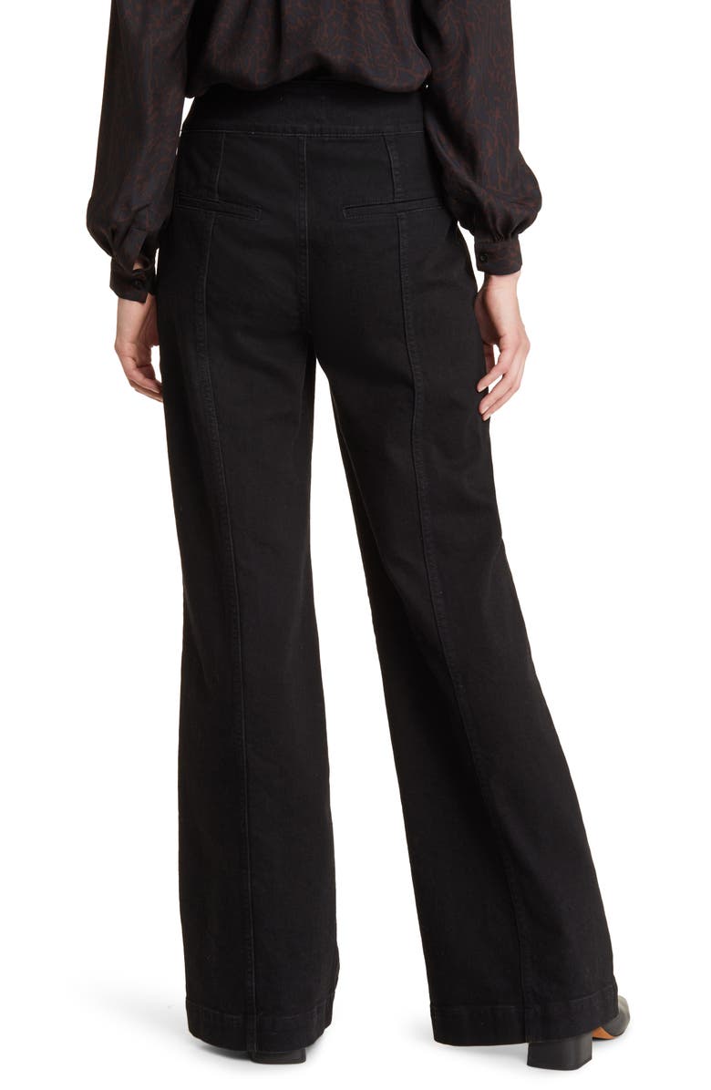 FRAME Tailored High Waist Wide Leg Jeans Film Noir), Alternate, color, 