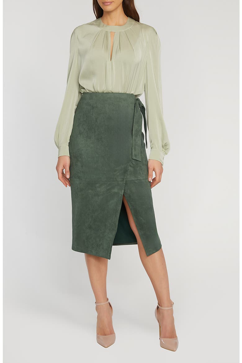 The Bethany Stretch Silk Blouse, Alternate, color, SILVER SPRUCE