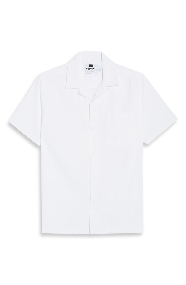 Topman Revere Slim Fit Seersucker Shirt, Alternate, color,