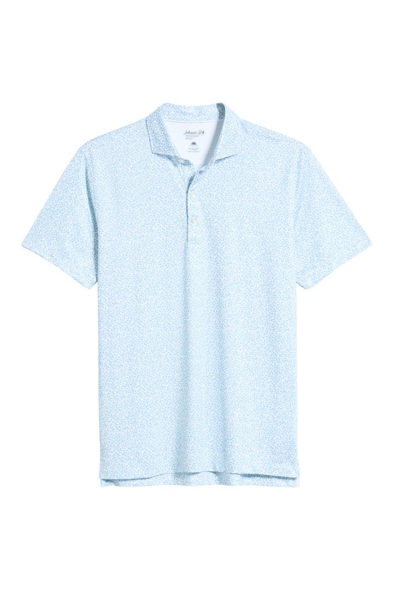 Watercolors Floral Performance Jersey Polo, Alternate, color, CARBON FIBER