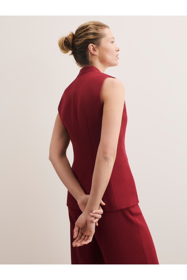 Clever Crepe Hartley Waistcoat, Alternate, color, Red