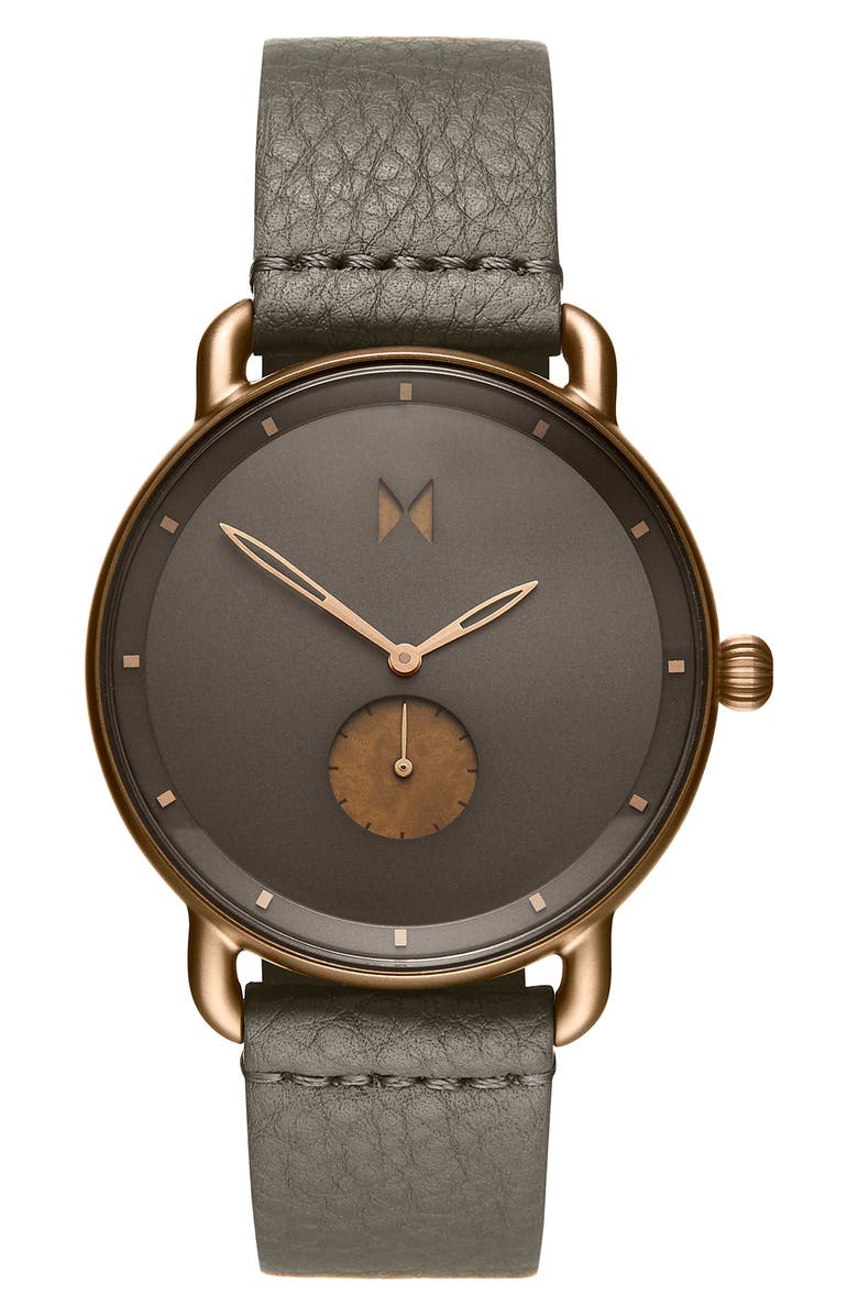 MVMT WATCHES MVMT Revolver Leather Strap Watch, 41mm, Main, color,