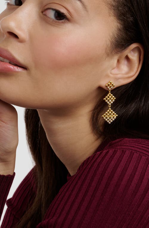 Ted Baker Boa Crystal Bobble Diamond Drop Earrings In Gold