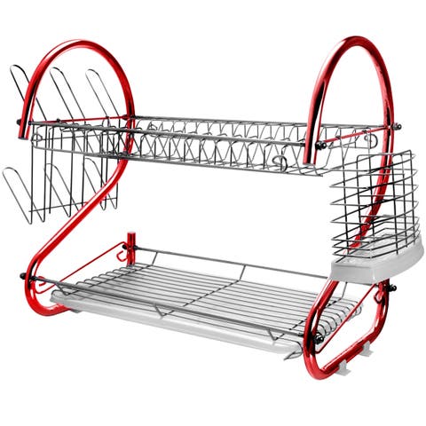 16 Inch Two Shelf Iron Wire Dish Rack