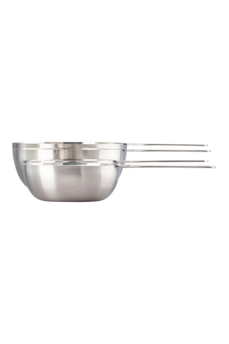 Set of 4 Batch Baking Measuring Cups, Alternate, color, SILVER