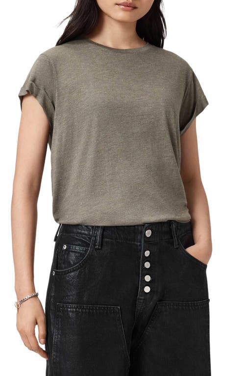 Allsaints Anna Shimmer T-shirt In Green