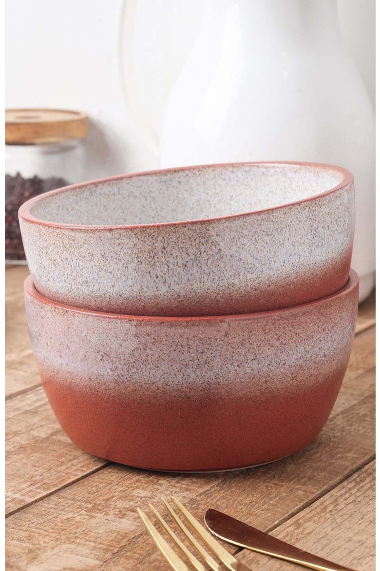 Vince Stoneware 4-Piece Bowl Set, Alternate, color, Red