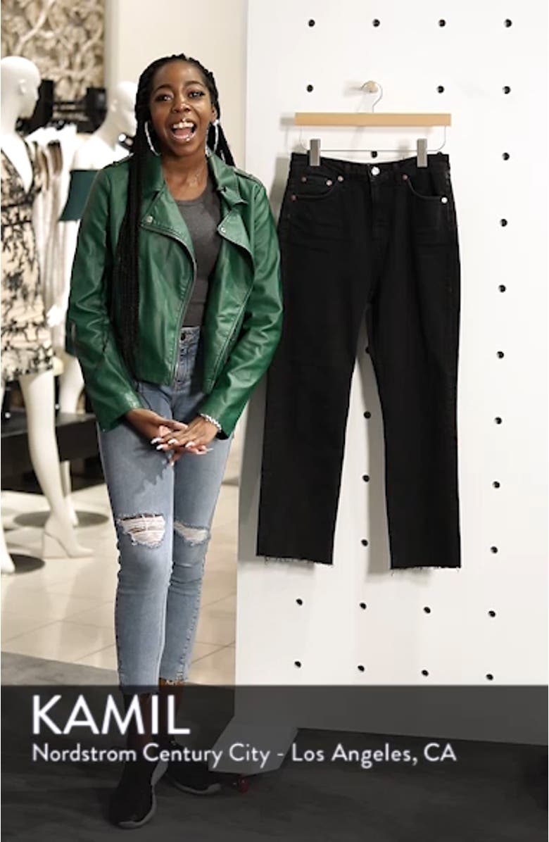 Raw Hem Straight Leg Jeans, sales video thumbnail