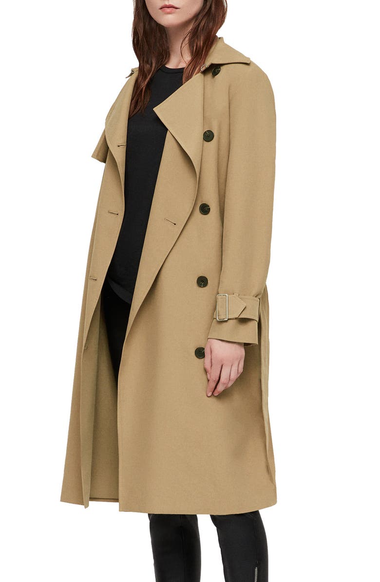 AllSaints Myla Trench Coat, Alternate, color, 