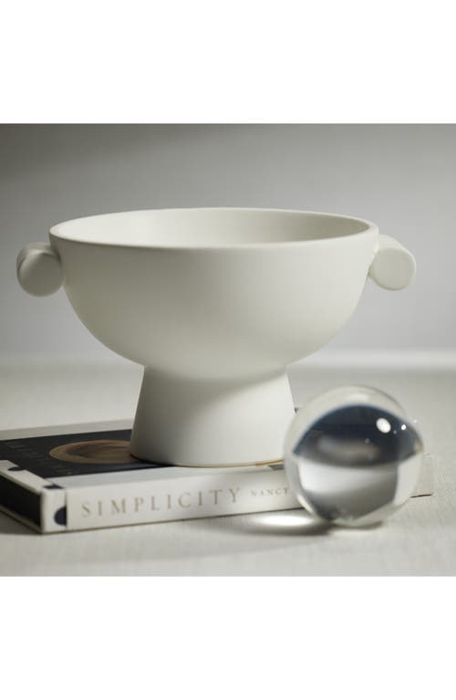 Zodax Braga Matte Ceramic Bowl In White
