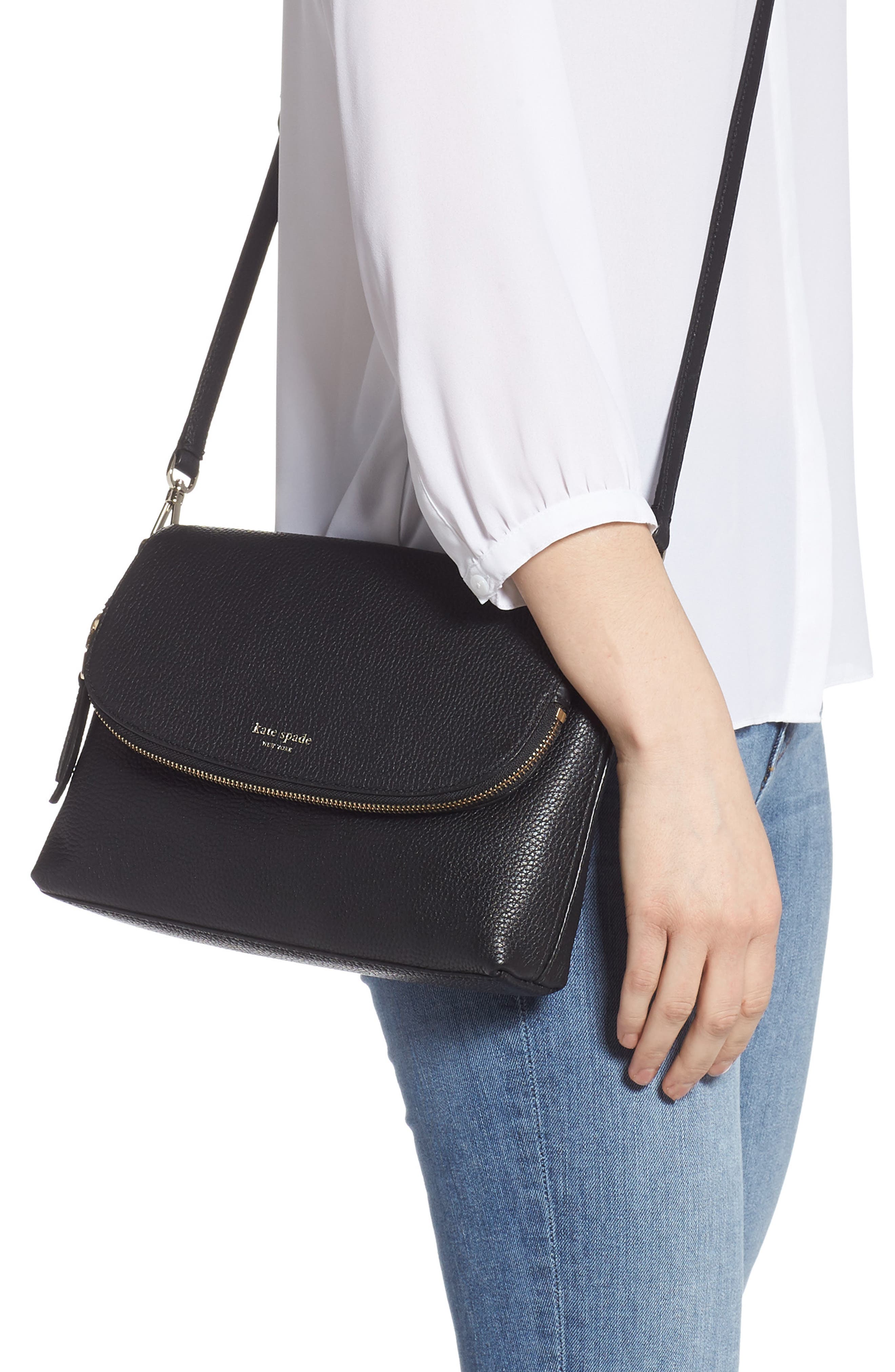 Kate Spade New York large polly leather crossbody bag, Alternate, color, 