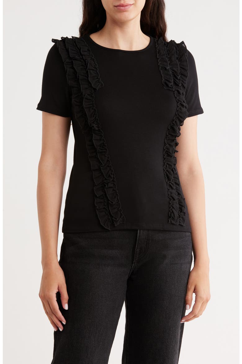 Ruffle Top, Main, color, BLACK