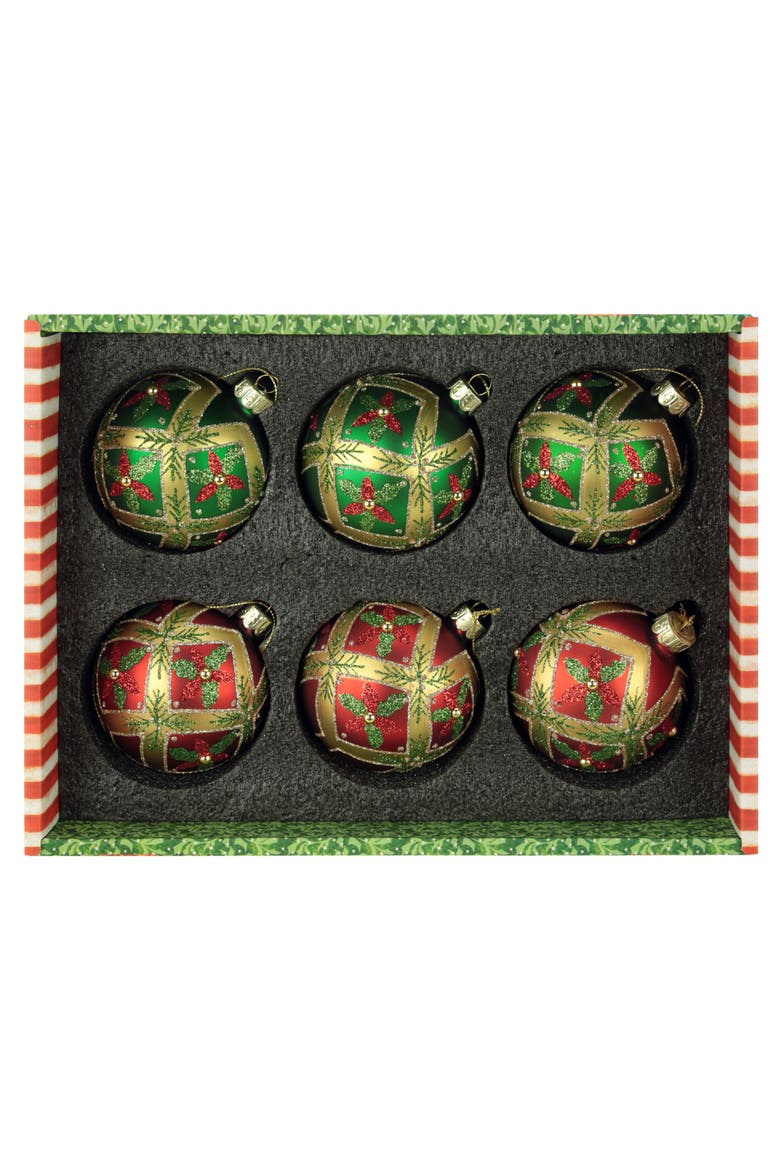 Holly Diamond Ornament, Box of 6, Alternate, color, Gold
