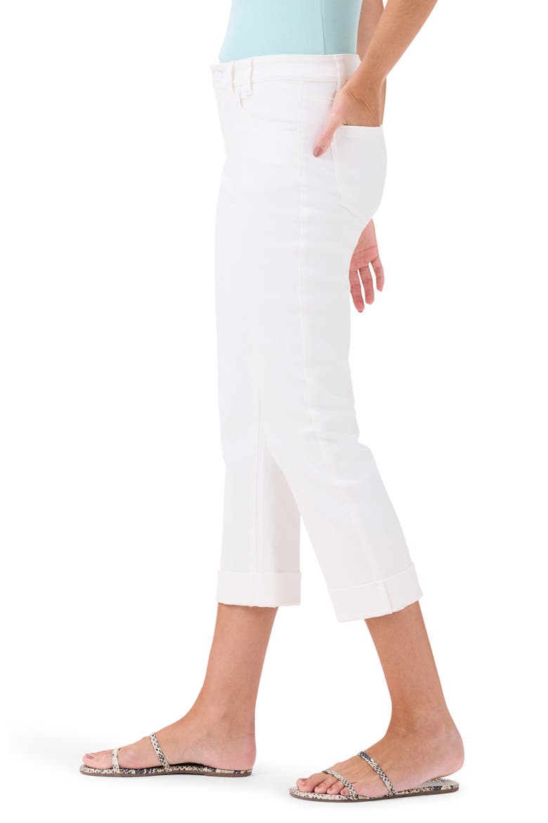High Waist Straight Leg Roll Cuff Jeans, Alternate, color, PAPER WHITE
