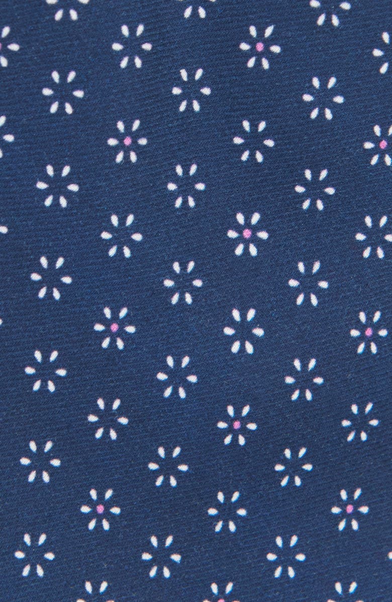 Brooklyn Brigade Men's Geo Flower Cotton Tie, Alternate, color, Navy