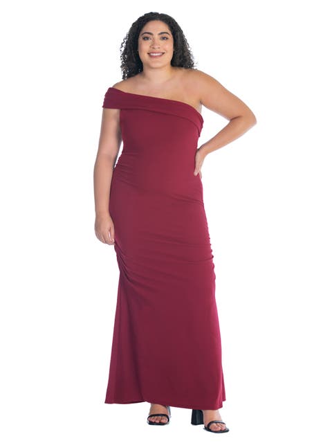 Formal One Shoulder Rouched Mermaid Maxi Dress