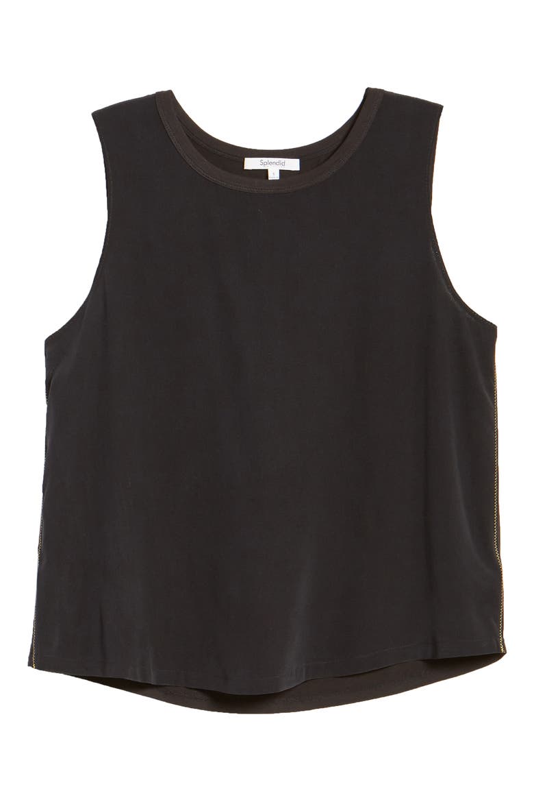 Silk Tank, Alternate, color, BLACK