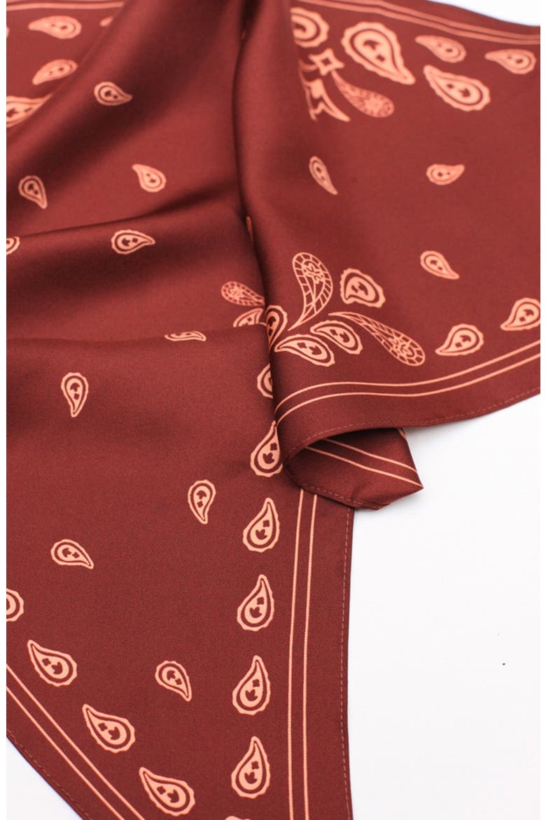 Scarlet Paisley Triangle Silk Scarf, Alternate, color, Red
