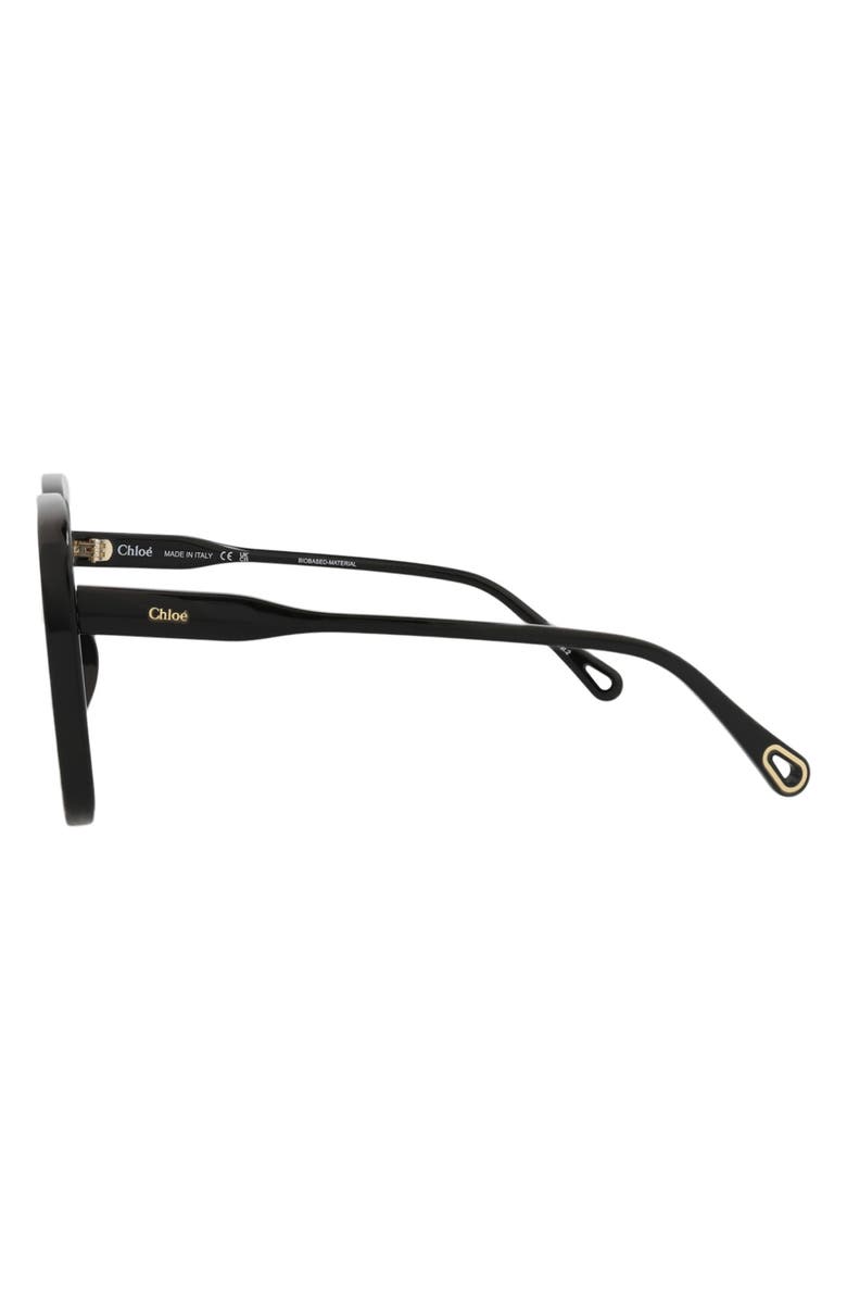 Chloé 55mm Square Oversize Sunglasses, Alternate, color, Black Black Grey