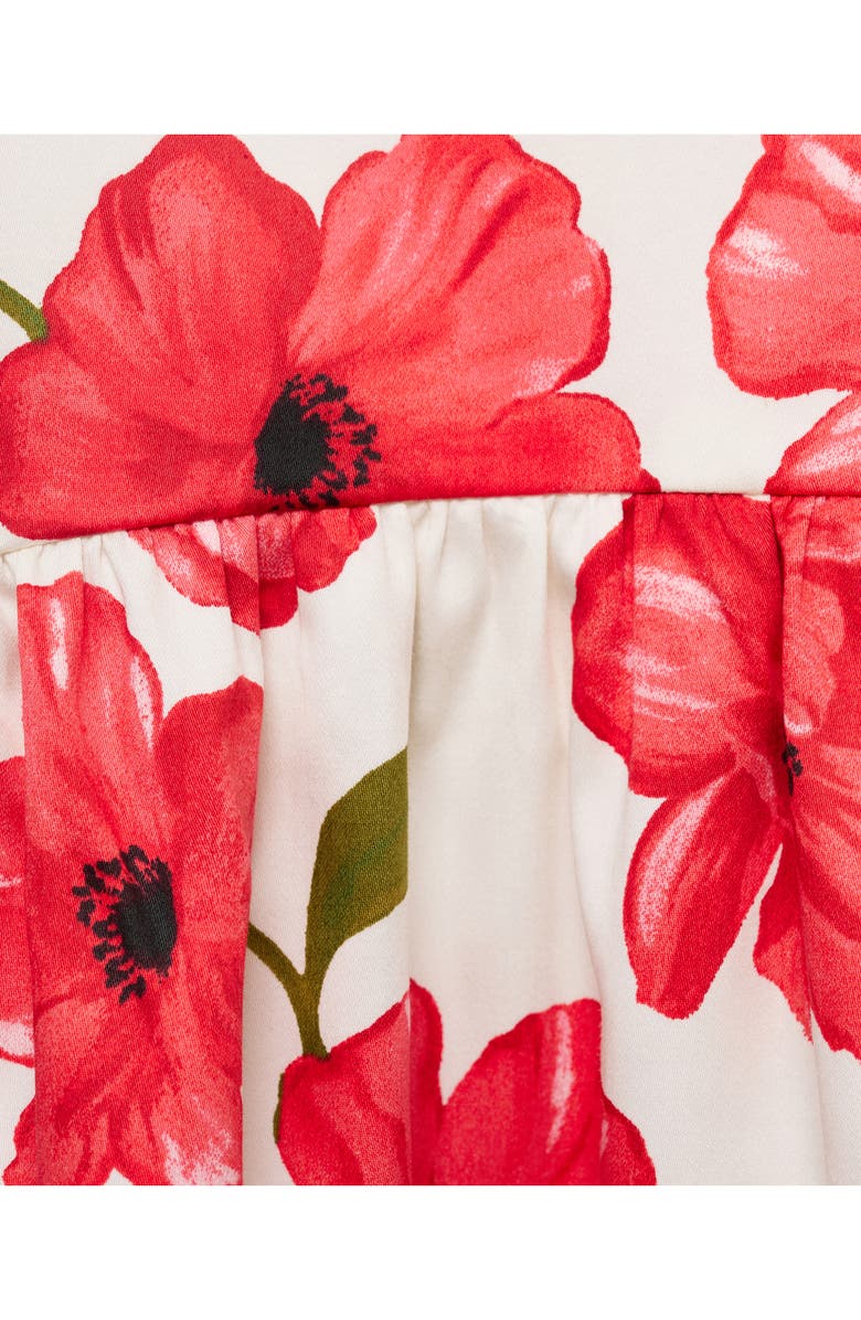 MANGO Print Sleeveless Flare Dress, Alternate, color, Off White