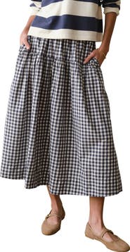 Marine Layer Gia Pima Cotton Gingham Skirt