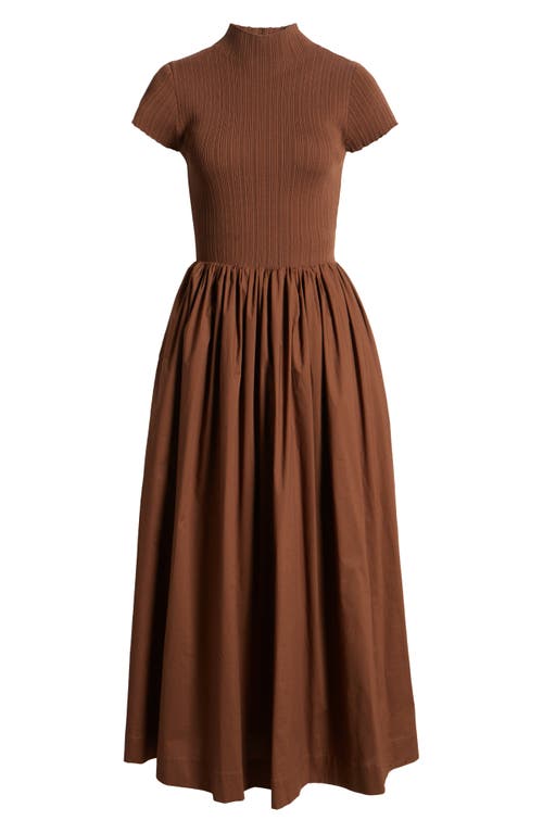 En Saison Lafayette Mixed Media Maxi Dress In Brown