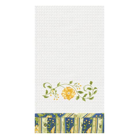 Colonial Williamsburg Carlisle Blue Waffle Weave Cotton Kitchen Towel