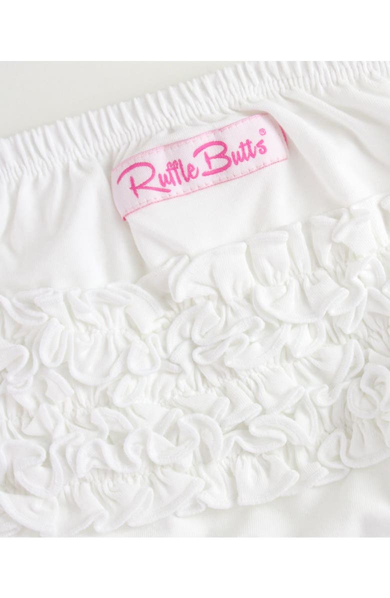RuffleButts Baby/Toddler Knit RuffleButt Bloomer, Alternate, color, White