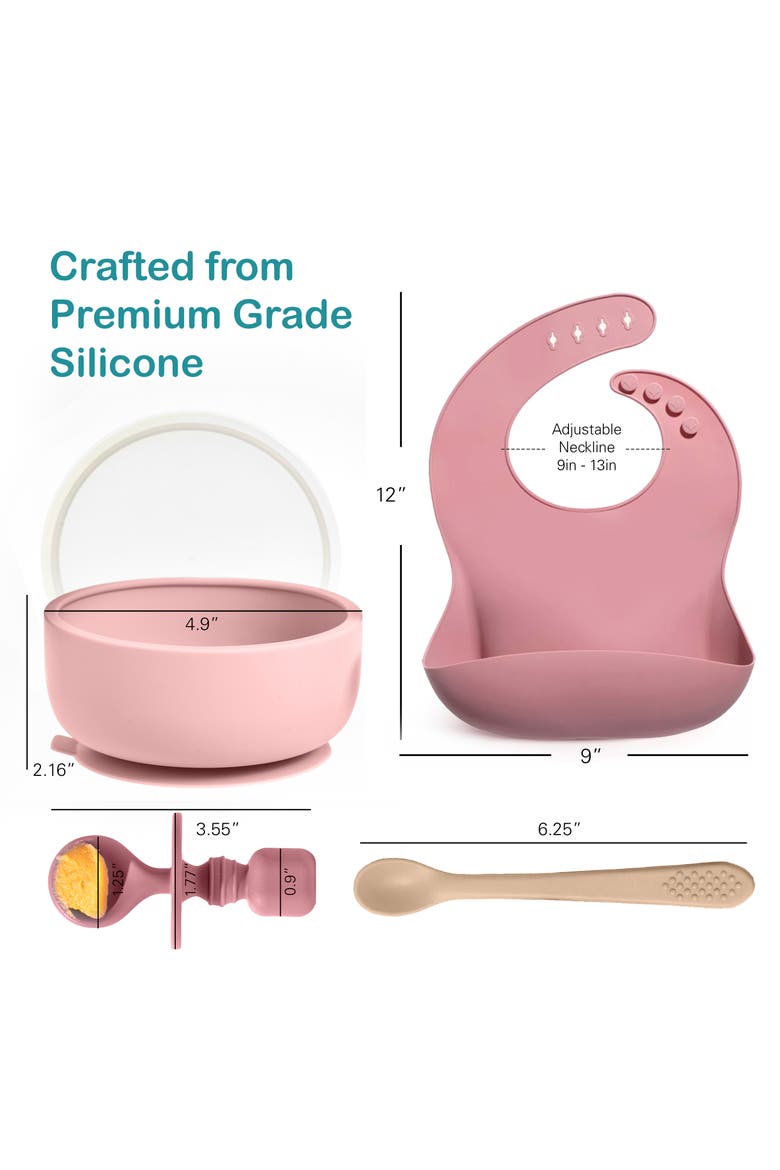 Silicone Baby Essentials Set 17-Piece, Alternate, color, Pink