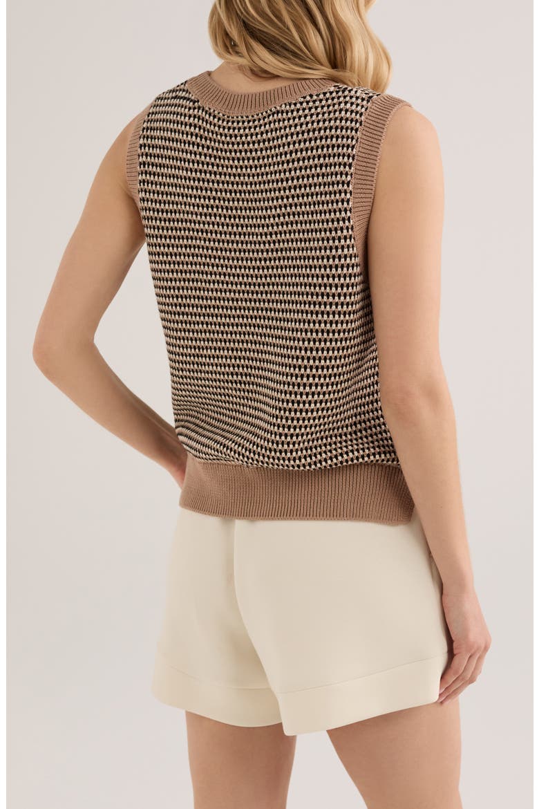 Knowles Texture Knit Sweater Vest, Alternate, color, WARM TAUPE MULTI STITCH