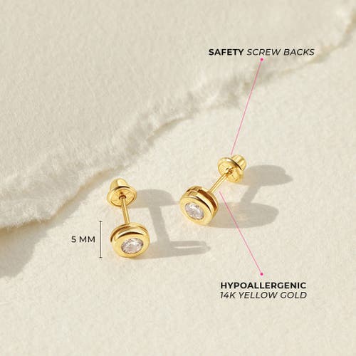 In Season Jewelry 14k Bezel Cubic Zirconia Earrings In Gold