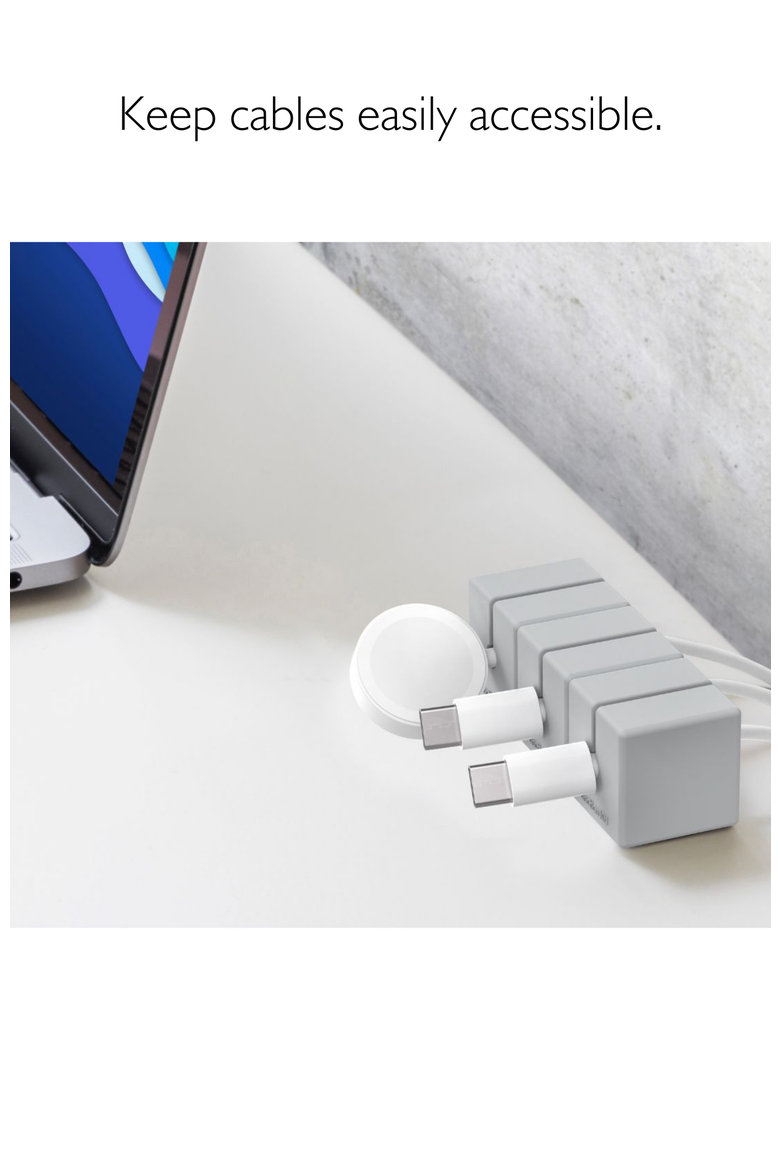 Cable Blocks - Magnetic Cable Organizers, Alternate, color, Grey