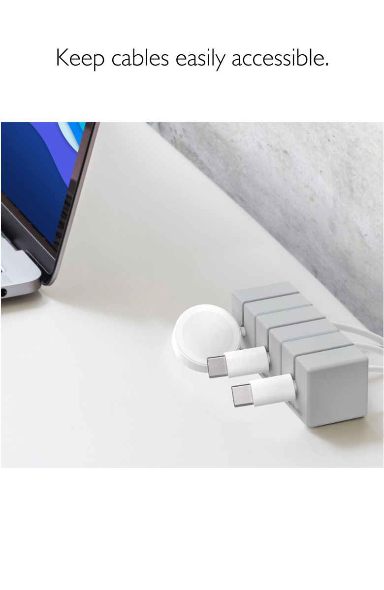 Function101 Cable Blocks - Magnetic Cable Organizers, Alternate, color, Grey