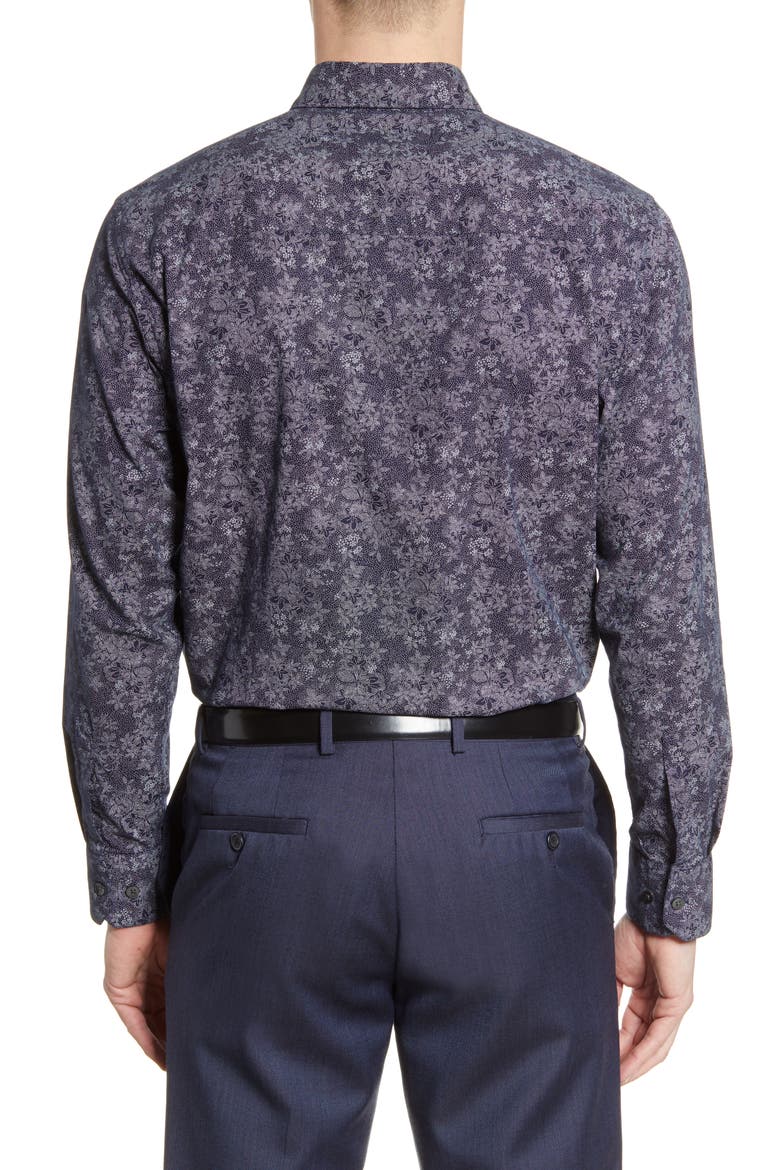 Welpren Floral Button-Up Shirt, Alternate, color, BLACK