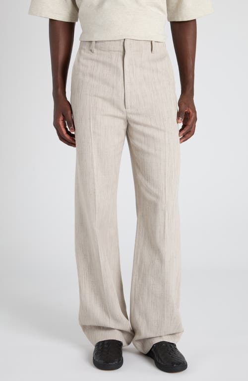 Bottega Veneta Textured Viscose Trousers In Gray