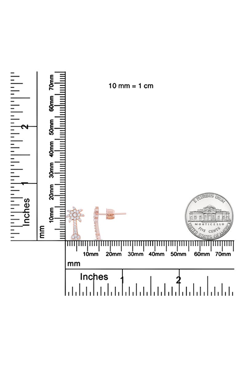 Haus of Brilliance 10K Rose Gold 1/4 Ct Diamond Palm Tree Stud Earrings, Alternate, color, Pink