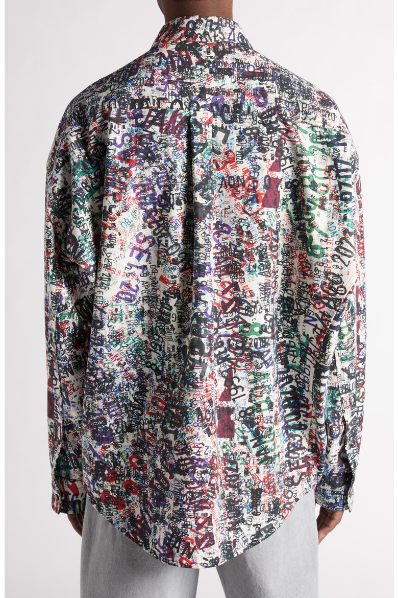 Memory Print Relaxed Fit Cotton & Wool Button-Up Shirt, Alternate, color, 9173 CHALK/MULTICOLOUR