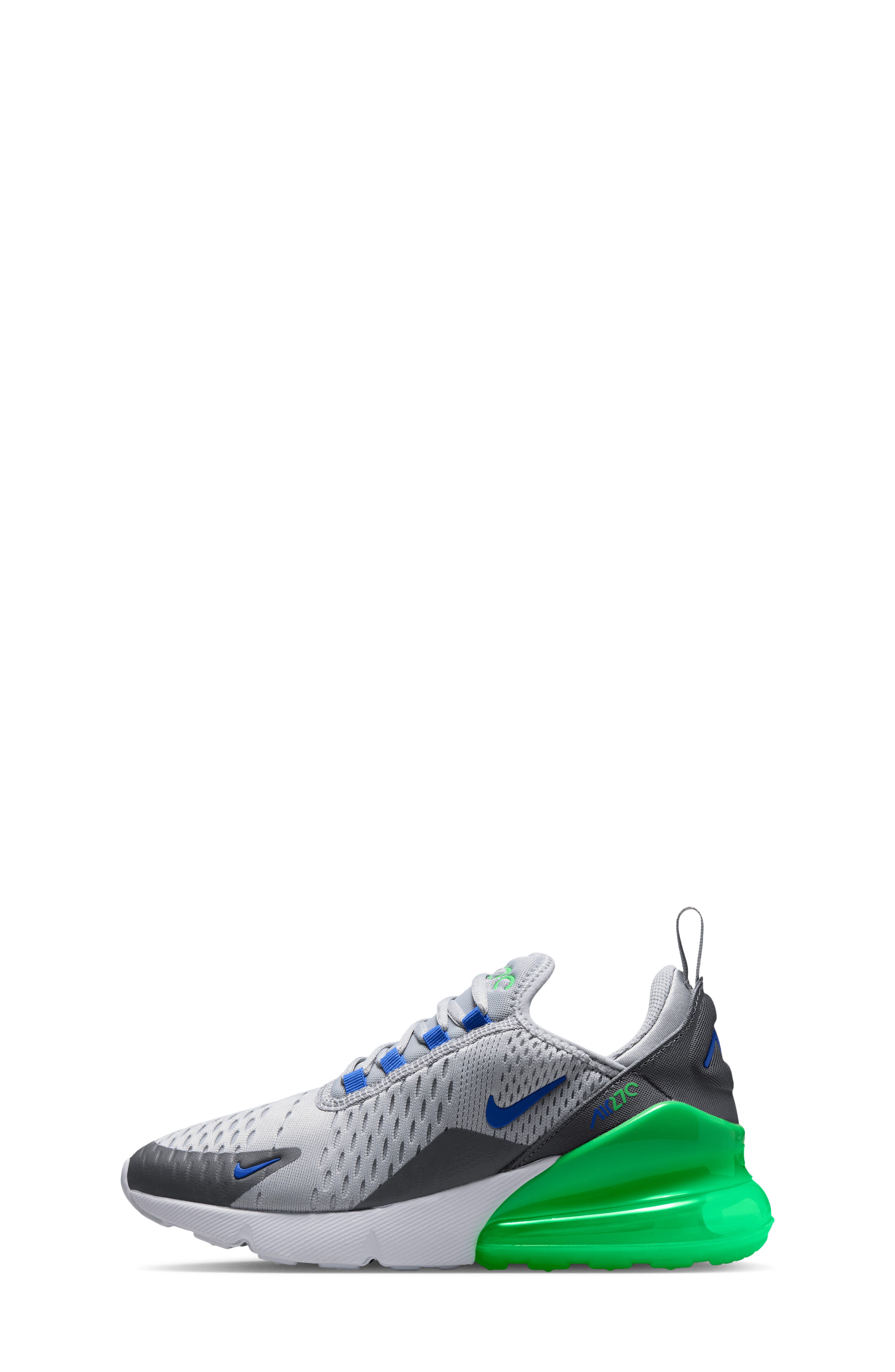 Kids' Air Max 270 Sneaker, Alternate, color, GREY/GREY/GREEN/BLUE