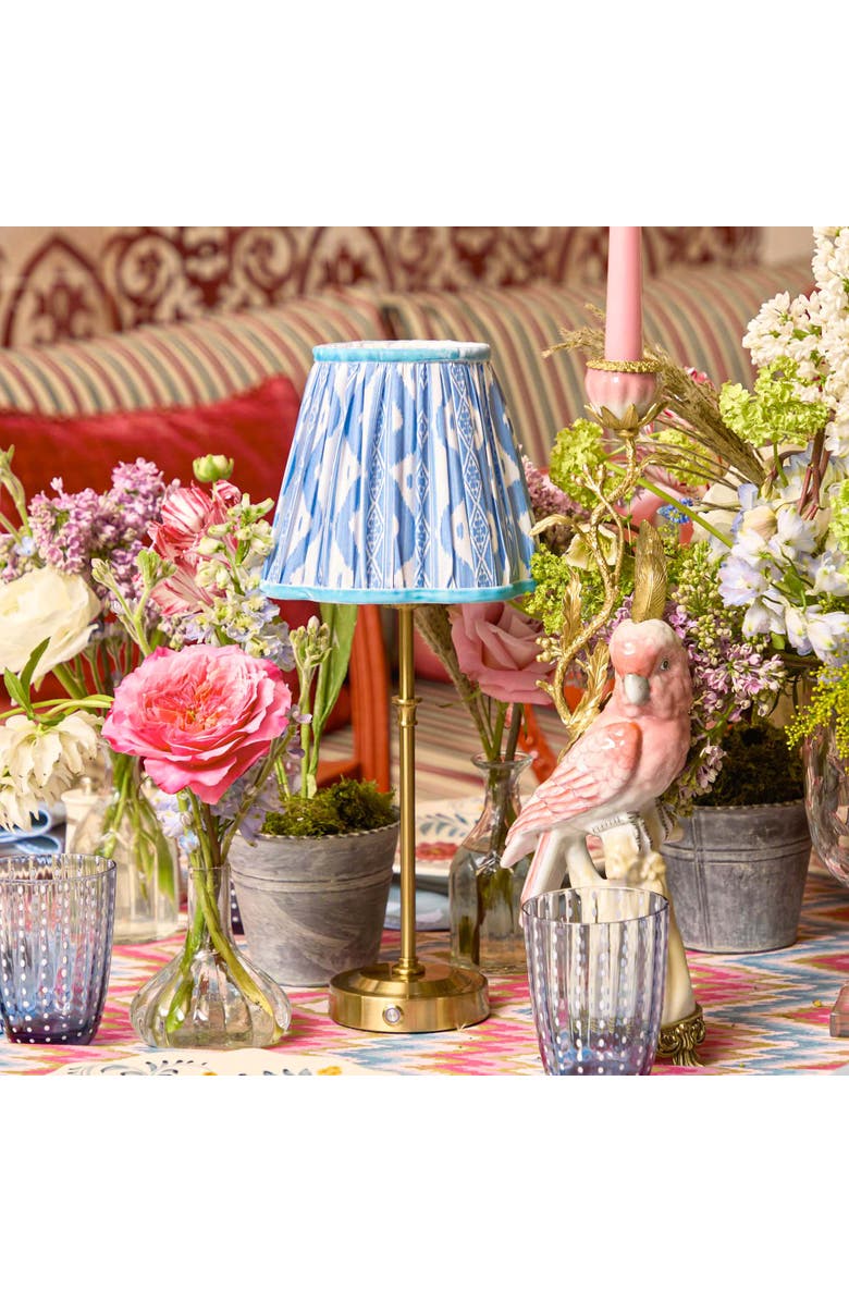 Mrs. Alice Blue Ikat Lampshade, Alternate, color, Blue