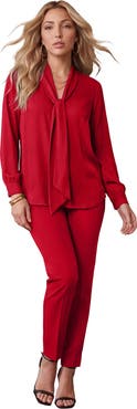 Roaman's Long Sleeve Bow Blouse